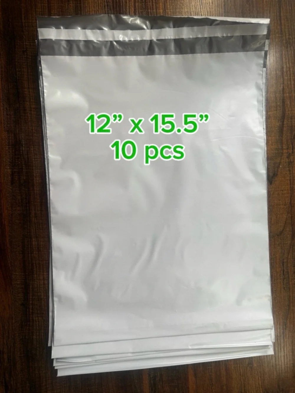 10 Pack Poly Mailers 12x15.5 Light Grey White Shipping Envelopes Self Seal New